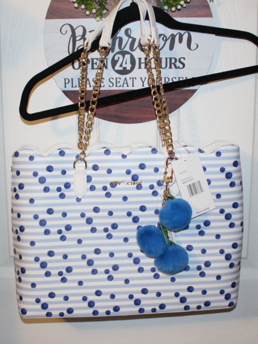NWT Betsey Johnson Blueberry Tote Purse DARLING!!